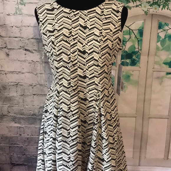 EMERALD SUNDAE  FIT & FLARE DRESS, IVORY/BLACK - Picture 3 of 4